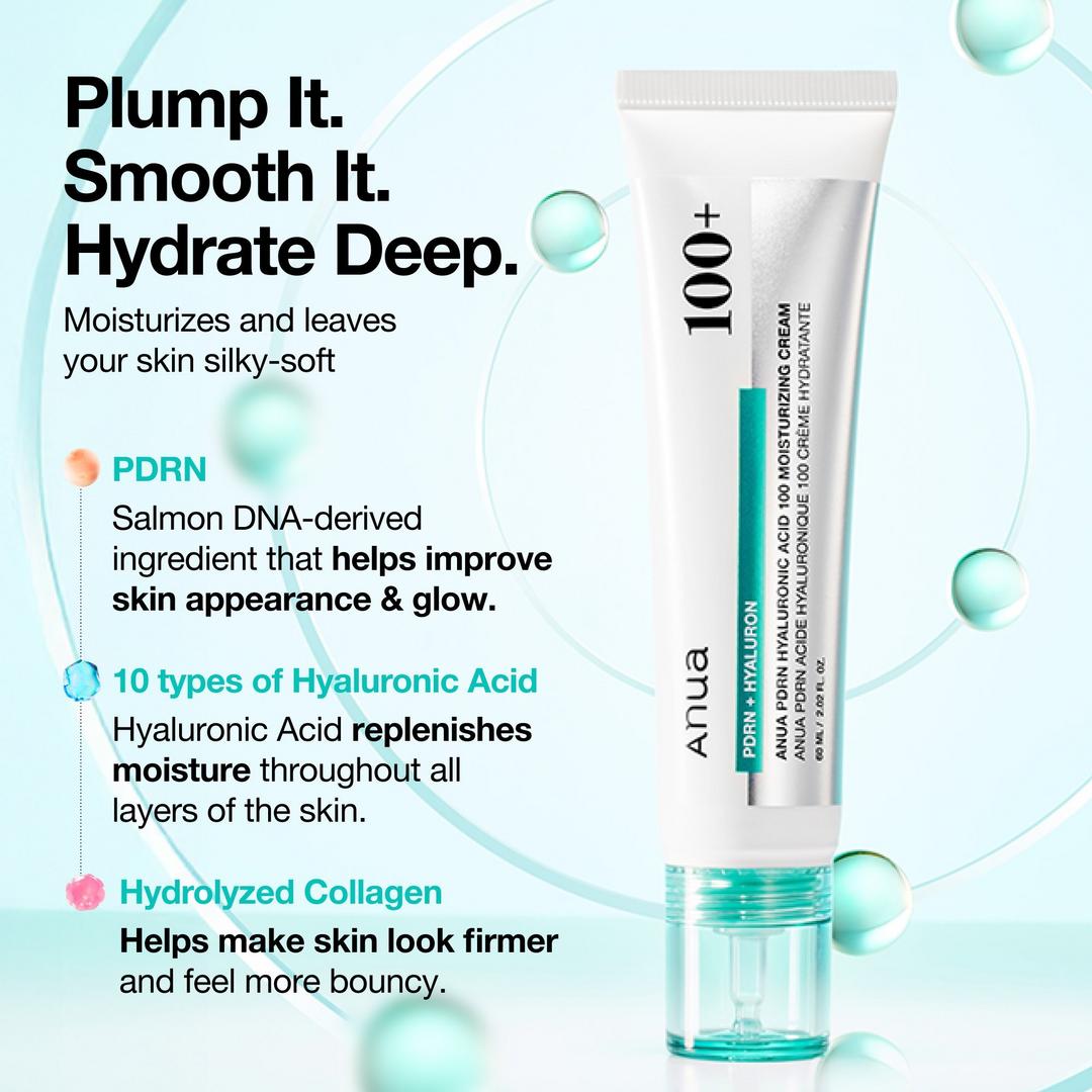 ANUA 100+ PDRN Hyaluronic Acid Moisturizing Cream (2.02 fl.oz)